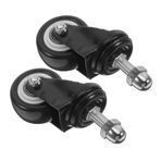 JOINPAYA 2 Adet Su aksesuarları top tekerler küçük tekerlekleri küçük mini mobilya tekerleri döner tekerlekler ofis koltukları tekerlekler Metal Black