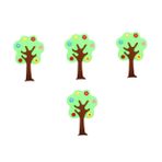 JOINPAYA 4 Adet Ağaç Duvar Sticker Ağaç Duvar Dekoru Yılbaşı Ağacı Duvar Çıkartması Noel Ağacı Duvar Aile Ağacı Duvar Dekoru Yaprak Duyuru Panosu Duvar Noel Ağacı Green Dokunmamış Kumaş