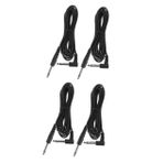 JOINPAYA 4 gitar kablosu enstrüman kablosu hoparlör kablosu hoparlör enstrüman ses kablosu gitar için bağlantı kablosu elektro gitar ses kablosu pvc deri Black