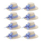 JOINPAYA 8 Mini Hasır Şapkalar El Sanatları Için Fötr Şapka Minik Hasır Şapkalar Dollhouse Hasır Şapkalar DIY El Sanatları Için Saç Aksesuarları Dollhouse Dekorasyon