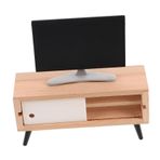 JOINPAYA Bebek Evi için Minyatür Tv Dolabı Lcd Ekran Minyatür Televizyon 1:12 Ölçekli Bebek Evi Oturma Odası Mobilyası Oyuncak