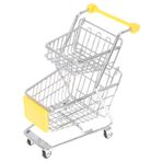 JOINPAYA küçük alışveriş sepeti arabalar tramvay oyuncak mini alışveriş market arabası saklama kabı depolama el arabası süpermarket sepeti modu alışveriş sepeti modelleri plastik Sarı