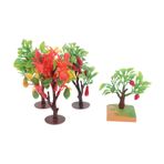 JOINPAYA Meyve Ağacı Modeli 4 Adet Minyatür Projeler Ve Diorama Malzemeleri Için Sahte Meyve Ağaçları Rastgele Stil