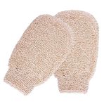 JOIZPAPA 3'lü paket banyo duş eldiveni, peelingi ve vücut ovma için banyo duş eldiveni, bambu lifi banyo spa duş ovucu, çevre dostu peeling aleti