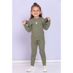 Jojo Bambino Kız Bebek Çocuk Papatyalı Fitilli Kaşkorse Uzun Kollu Tayt 2'li Takım - 4 - 5 Yaş - Mint Yeşili