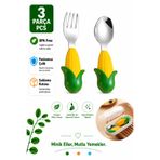 jojobebek Mısır Figürlü Premium Çocuk BPA'sız Silikon Sap Paslanmaz Çelik Uç Çatal-Kaşık Saklama Kutusu 9+ Ay