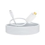 jojobnj Lightning - HDMI Kablosu 6ft HDMI Kablosu iPhone Dijital AV Adaptörü için, 1080P HD Video Senkronizasyon Ekranı, TV Projektör Monitörü için iPhone ile HDMI ile Uyumlu, Sadece Tak ve Çalıştır
