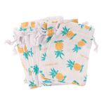 jojofuny 10 Parça Ananas baskılı kurutulmuş çiçekler torbaları Çiçek kokulu torbalar saklama torbaları ananas baskılı poşetler İpli torbalar ipli çanta takı çantası depolama çantası