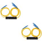 jojofuny 2 Adet Elyaf Bölücü oyun konsolu için kablo sigortalı kablo sigortalı ayırıcı Fiber Ayırıcı Fiber Füzyonlu Splitter ayırıcı kullanışlı bölücüler pvc Yellow
