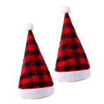 jojofuny 2 Adet Kırmızı Ve Siyah Ekose Şapka Yılbaşı Ağacı Kaban Noel Baba Şapkaları Noel Baba Şapkası Noel Partisi Şapkası Noel Partisi Sahne Noel Süsleri Noel Ağacı Bez Cin Şapkası