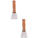 jojofuny 2 Adet Teppanyaki kısa spatula pizza küreği mutfak aletleri Griddle kazıyıcı Temizleyici kazıyıcı Teppanyaki spatulası çekpas çok fonksiyonlu spatula film kazıyıcı Paslanmaz çelik