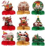 jojofuny 9 Noel partisi petek süsleri Noel Baba masa üstü kış tatili petek merkezi Noel süsleri noel masa süsü Noel süsü süs eşyaları kağıt fener süslemek 3 boyutlu süslemeler