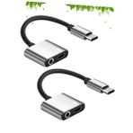 jojofuny Type-c - 3 5 Mm Kulaklık Adaptörü 2' 1 Arada Ses Dönüştürücü Usb'li Cep Telefonları Için İdeal