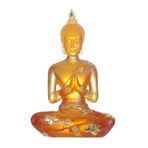 jojomis Meditasyon Buda Heykeli Heykelcik Heykel Ev Ofis Dekoru El İşi Sarı 18x11.5x6 cm