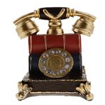 jojomis Rustik Reçine Telefon Figürü Kumbara Kumbara Para Kutusu Madeni Para Bankası El Sanatları, Kırmızı, 19x16x14 cm