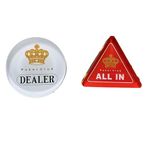 Jojomis Texas Hold'em Poker, Clear Dealer Marker ve All-in Chip için Kristal Bayi ve Hepsi Bir Arada Düğme, Dayanıklı Akrilik Poker Masa Aksesuarları (Bayi+All in Button)