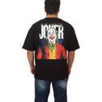Joker Erkek Yuvarlak Yakalı Baskılı Kısa Kollu Siyah Tişört Ety-Jkr - 2XL
