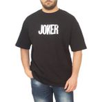 Joker Erkek Yuvarlak Yakalı Baskılı Kısa Kollu Siyah Tişört Ety-Jkr