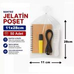 Jokey Ambalaj 11X28cm Berrak, Dayanıklı Bantsız Jelatin E-Ticaret, Aksesuar Saklama Poşeti (50 Adet)