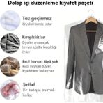 Jokey Ambalaj Gardırop Içi Askılık Yuvalı 60X120CM Kuru Temizleme - Dolap Içi Şeffaf Saklama Naylonu (10ADET)