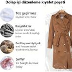 Jokey Ambalaj Gardırop Içi Askılık Yuvalı 60X180CM Kuru Temizleme - Dolap Içi Şeffaf Saklama Naylonu (10ADET)