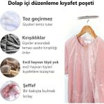 Jokey Ambalaj Gardırop Içi Askılık Yuvalı 60X90CM Kuru Temizleme - Dolap Içi Şeffaf Saklama Naylonu (10ADET)