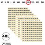 Jokey Kırtasiye Yuvarlak Mağaza Giysi, Beden Etiketi (210 Adet) ÇAPI-25MM Kendinden Yapışkanlı (Beden Seçenekli) - 4XL