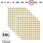 Jokey Kırtasiye Yuvarlak Mağaza Giysi, Beden Etiketi (210 Adet) ÇAPI-25MM Kendinden Yapışkanlı (Beden Seçenekli) - 5XL