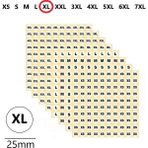 Jokey Kırtasiye Yuvarlak Mağaza Giysi, Beden Etiketi (210 Adet) ÇAPI-25MM Kendinden Yapışkanlı (Beden Seçenekli) - XL
