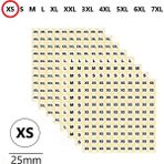 Jokey Kırtasiye Yuvarlak Mağaza Giysi, Beden Etiketi (210 Adet) ÇAPI-25MM Kendinden Yapışkanlı (Beden Seçenekli) - XS