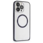Joko İphone 15 Pro Kılıf Metal Bumper Magneticsafe Kapak - Lacivert