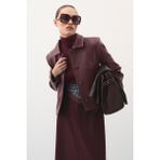 Jolamier Kısa Deri Ceket Bordo - 239-Bordo