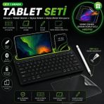 Jolita iPad Air 6.nesil 11'' Uyumlu Set Standlı Bluetooth Klavye Stylus Kalem Ekran Koruyucu - Siyah
