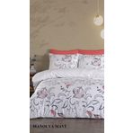 Jolly Home 4 Mevsim Tek Kişilik Kapitoneli Manolya Mavi Nevresim Takımı