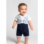 Jolly Joy Biritli Yelekli Erkek Bebek Tulum - Mavi - 1 - 3 Ay Mavi