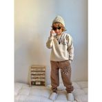 Jolly Kids Erkek Çocuk Smile Yüz Baskılı Sweatshirt Takım - 9 - 10 Yaş - Kahverengi