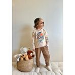 Jolly Kids Erkek Çocuk Yazı Baskılı Sweatshirt Takım - 13 - 14 Yaş - Kahverengi