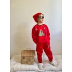 Jolly Kids Erkek Çocuk Yılbaşı Sweatshirt Kışlık Şardonlu Takım - 7 - 8 Yaş - Kırmızı