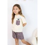 Jolly Kids Kız Çocuk Cep Detaylı Dokuma Şortlu Takım - Mor - 14 - 15 Yaş