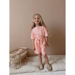 Jolly Kids Kız Çocuk Düğmeli Şortlu Takım - Pudra - 4 - 5 Yaş