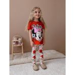 Jolly Kids Kız Çocuk Kırmızı Çiçek Desenli Fitilli Taytlı Takım - 3 - 4 Yaş