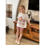 Jolly Kids Kız Çocuk Papatya Baskılı Fitilli Şortlu Takım - Somon - 7 - 8 Yaş
