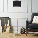 Jolly Siyah Şapkalı Eskitme Modern Tasarım Ayaklı Abajur Lamba Metal Lambader