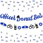 Jollyboom Polis Tema Parti Süslemeleri, Memur Donut Bar Afiş Süslemeleri, Polis Doğum Günü Emeklilik Partisi Malzemeleri için Parlak Altın Polis Garland Afiş