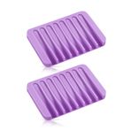 Jomeech Banyo Sabunluğu, Sabun Sabunu için Silikon Sabunluk, 2'li Paket (Menekşe)