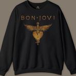 Jon Bon Jovi Music Gitar Rock Müzik Kısa Kollu Baskılı Sweatshirt