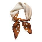 Jonesangle Kadın eşarp basit siyah ve beyaz eşarp profesyonel eşarp kare eşarp moda Polka Dot eşarp 70cm şal, kahverengi, 70X70CM