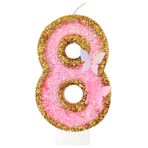 JonesLi Kek için Doğum Günü Mumu, Kelebek 8. Doğum Günü Partisi Süslemeleri, Altın Pembe Doğum Günü Numarası 8 Mum, Kelebek Doğum Günü Süslemeleri, Büyük Glitter Doğum Günü Mumları Düğün Pastası