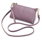 JONON Hakiki Deri Bileklik Debriyaj Cüzdan Cüzdanlar Küçük Crossbody Çanta Omuz Çanta Kadınlar için, Gümüş Fermuar, Mor