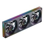 JONSBO ZA-360B PC Kasası Fanı, Hepsi (3) Bir Arada, 3x120mm ARGB Fanlı Tek Çerçeve Ünitesi, PWM, 4 Taraflı Sonsuzluk Ayna Fanı ile Sessiz 2400RPM, Alüminyum İsim Plakası, 28mm Kalın Siyah